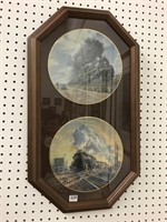 Train Themed Framed Collector Plates
