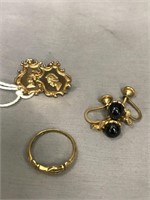 Ring & Vintage Earrings