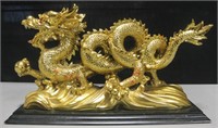 Golden Dragon Statue - 10" Tall
