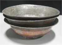 3 Hand Hammered Copper Plated Bowls - Tibet