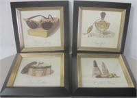 4 Pictures Framed 13.5" X 13.5" Each