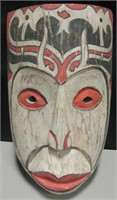 Hand Painted Wood Mask 12" Tall