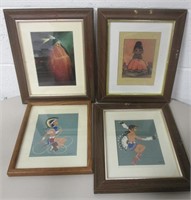 4 Framed Native Art - 2 Original w/ Signatures
