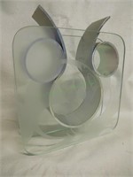 Etched glass & aluminum crafted Mickey Mouse Vase