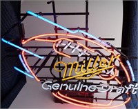 Miller Genuine Draft Neon Light w/Football Design