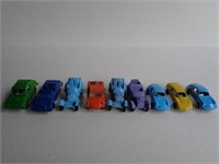 Set of 9 Tootsie Toy Metal Cars