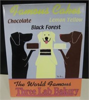 Famous Cakes 3 Lab Bakery Tin Sign - 10" x 8"