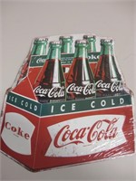 Coca-Cola Six Pack Sign 11.5" x 13"