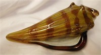 Rare handmade designer glass seashell - signed!