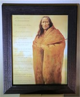 Framed Print Native American 10 Commandments