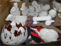 LOT GLOVES, CERAMIC FIGURES TO PAINT