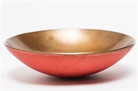 Mid-Century Modern Copper & Faux Shagreen Bowl