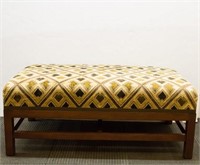 Vintage Ottoman, Upholstered & Hardwood