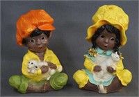 1974 Universal Statuary Black Boy & Girl Figurines