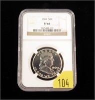 1960 Franklin half dollar, NGC slab certified: