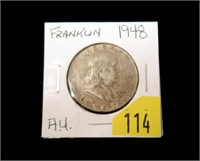 1948 Franklin half dollar, AU
