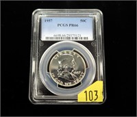 1957 Franklin half dollar,  PCGS slab certified: