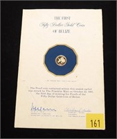 1981 $50 Gold coin of Belize, .500 Fine gold,