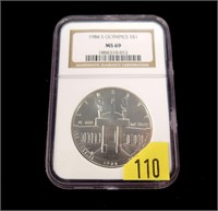 1984-S Olympic silver dollar, NGC slab