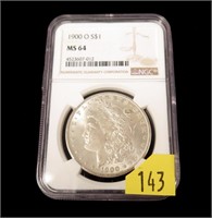 1900-O Morgan dollar, NGC slab certified: