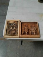 pair of small wall plaques