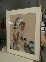 Ann thiermann .Indian, pastel 24 and 1/2 by 30