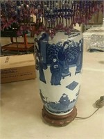 Porcelain Oriental lamp