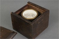 A.  Ross Compass in dovetail box with lid