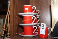 MADE IN CZECHOSLOVAKIA DEMITASSE CUPS & SAUCERS