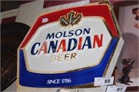 MOLSON CANADIAN BEER SIGN - PLASTIC - COUPLE OF