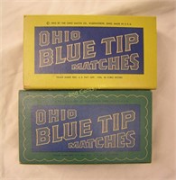 2 Boxes 1955 Ohio Blue Tip Matches Unused