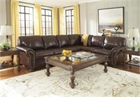 Ashley 504 LEATHER Sectional w' Extra Chair