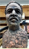 Black Man With Dreads Plaster Bust