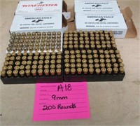 AMMO (A18) CARTRIDGES 9mm CAL 200 ROUNDS