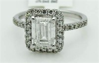 14kt Gold Emerald Cut 2.64 ct Diamond Ring