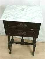 2 Drawer Nightstand w/Marble Top (27.75"x18"x14")