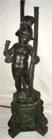 Figural Table Lamp, Boy With Rifle