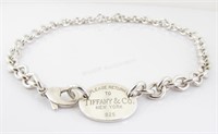 A Tiffany & Co. Sterling Oval Tag Necklace