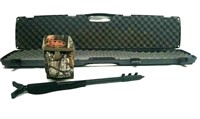 Rifle Gun Case & Optic Case With Shooting Stick