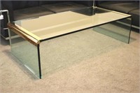 Leon Rosen for Pace Glass & Brass Coffee Table
