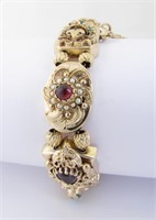 14K Vintage Style Multi Stone Slide Bracelet