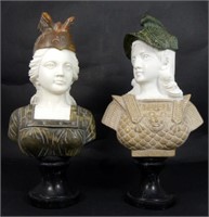 PR CARVED MULTI COLOR MARBLE ROMAN INSPIRED BUSTS