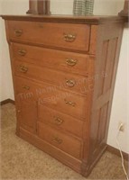 Large oak 6 drawer chest