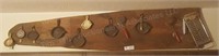 Vintage iron board w/ mini fry pans & kitchen