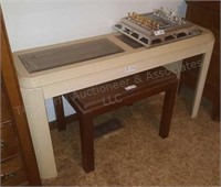 Glass top hall table (light color only)