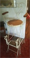 Vintage wire shoe shine chair w/ sliding step/