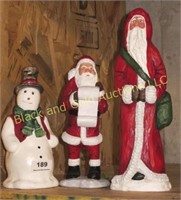 Lot of 3 wooden Christmas figures