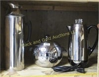 3 vintage chrome kitchen items