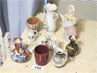 Lot of 12 small pottery & porcelain items