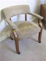 Corduroy covered rolling office chair